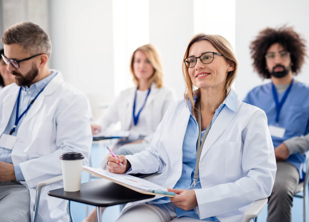 Healthcare professionals attending a clinical strategy session